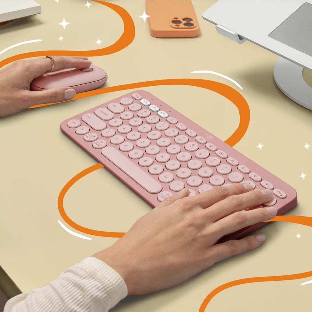 Logitech - Keyboard - Wireless - Rose - Con Bluetooth