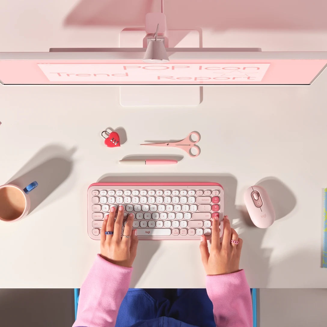 Logitech Pop Icon Combo - Keyboard and mouse set - Spanish (Latin American) - Rose