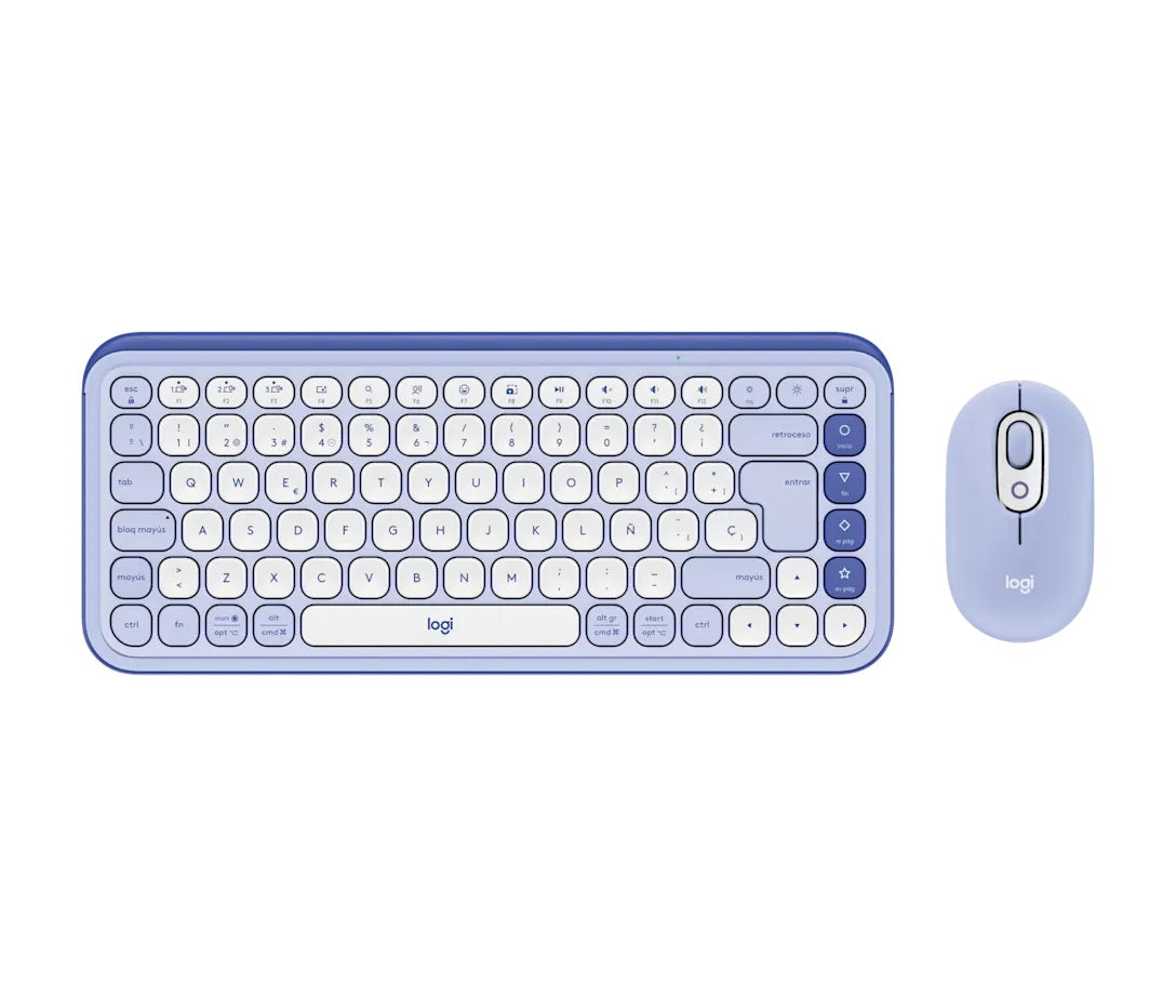 Logitech Pop Icon Combo - Keyboard and mouse set - Spanish (Latin American) - Lilac