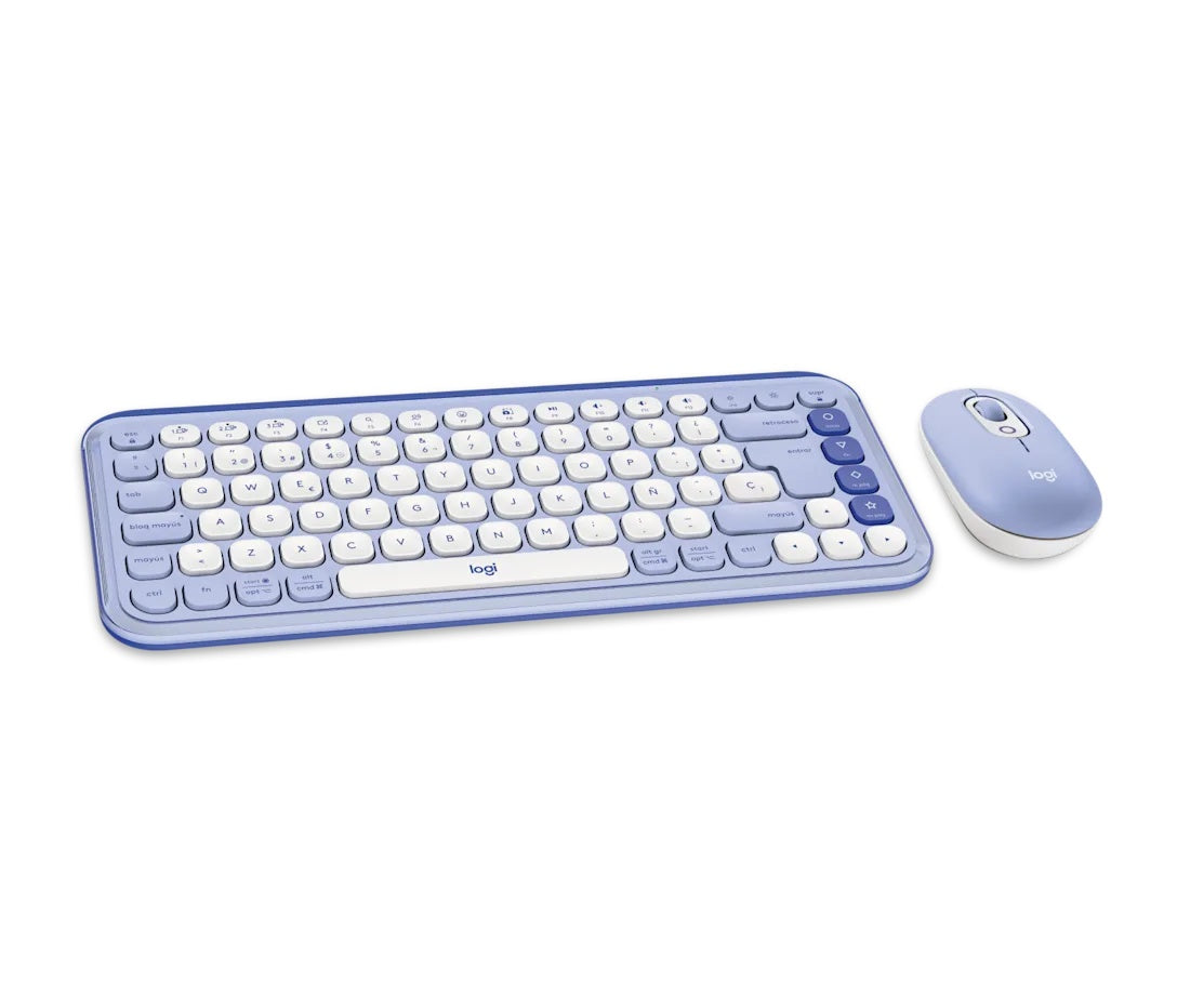 Logitech Pop Icon Combo - Keyboard and mouse set - Spanish (Latin American) - Lilac