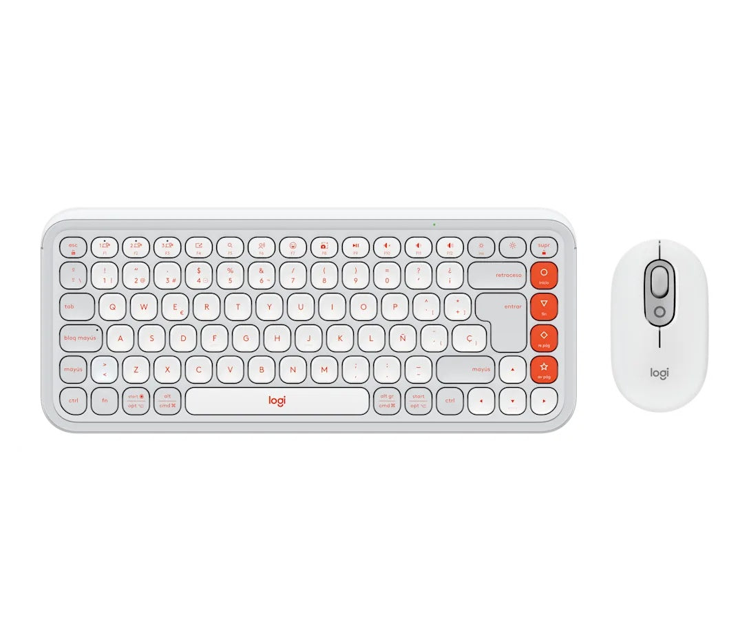 Logitech Pop Icon Combo - Keyboard and mouse set - Spanish (Latin American) - Off white