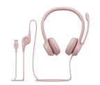 Logitech H390 Wired Headset for PC/Laptop, Rose - Auricular - en oreja - cableado - USB-A - rosa