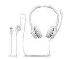 Logitech H390 Wired Headset for PC/Laptop, Off-white - Auricular - en oreja - cableado - USB-A - blanco hueso