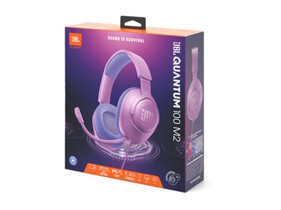 JBL Quantum 100M2 - Auriculares con diadema - Cableado - Púrpura- Respuesta de frecuencia 20 Hz - 20 kHz - Conector de 5.5mm -Tipo de micrófono Asta desmontable