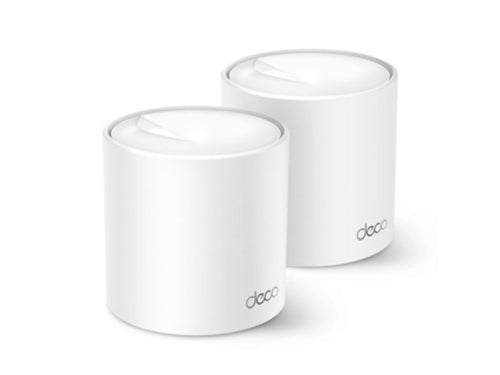 TP-Link - Router - Deco X50(2-pack) - AX3000 - 574 Mbps at 2.4 GHz + 2402 Mbps at 5 GHz - Sistema Deco X50 Wi-Fi 6 Mesh AI AX3000 - Cobertura en toda la casa. La tecnología Deco Wi-Fi 6 Mesh lleva la señal de internet a todos los rincones hasta 600 m2. -