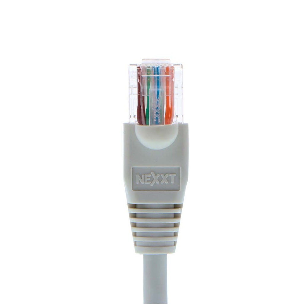 Nexxt - Cable de interconexión - RJ-45 (M) a RJ-45 (M) - 90 cm - UTP - CAT 5e - moldeado, trenzado - gris