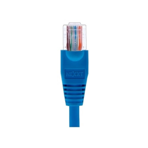Nexxt - Cable de interconexión - RJ-45 (M) a RJ-45 (M) - 90 cm - UTP - CAT 5e - moldeado, trenzado - azul