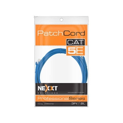 Nexxt - Cable de interconexión - RJ-45 (M) a RJ-45 (M) - 90 cm - UTP - CAT 5e - moldeado, trenzado - azul