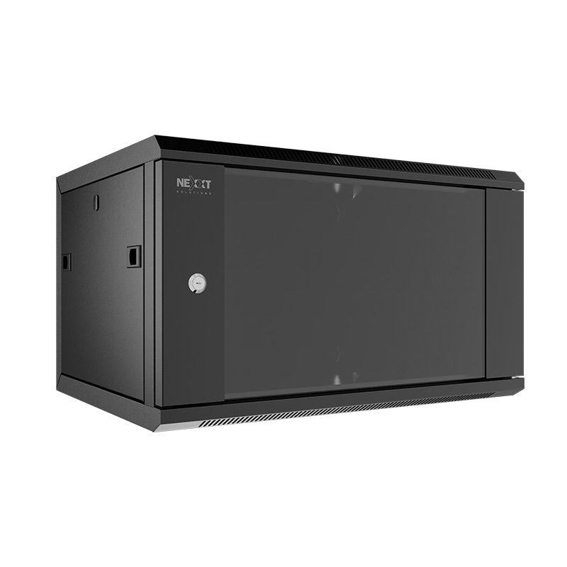 Nexxt Solutions Infrastructure - Wall mount enclosure - SPCC steel / Tempered glass - Black / RAL 9005 - 4U 600X600
