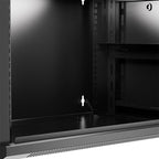 Nexxt Solutions Infrastructure - Wall mount enclosure - SPCC steel / Tempered glass - Black / RAL 9005 - 4U 600X600