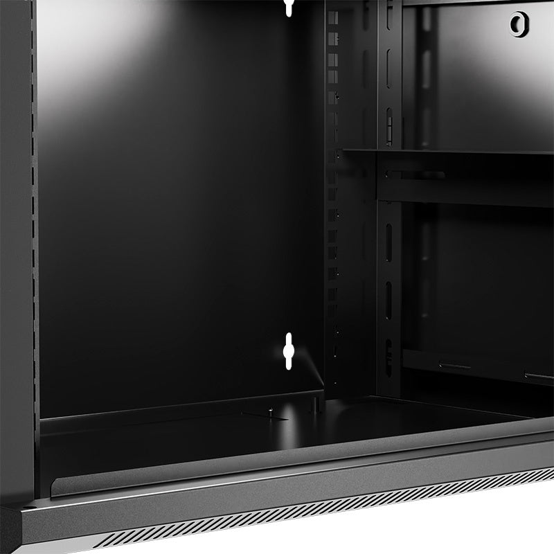 Nexxt Solutions Infrastructure - Wall mount enclosure - SPCC steel / Tempered glass - Black / RAL 9005 - 4U 600X600