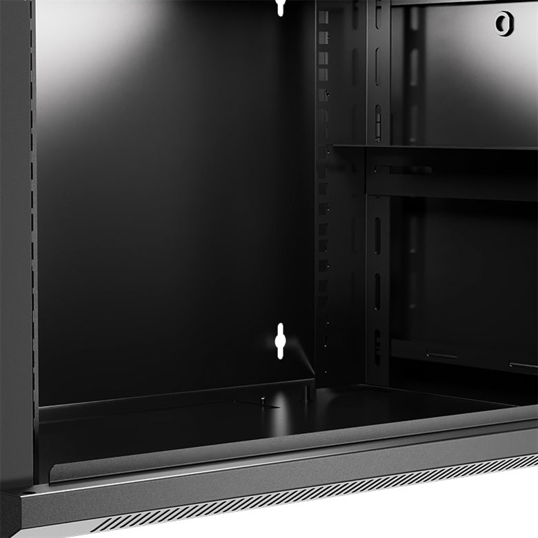 Nexxt Solutions Infrastructure - Wall mount enclosure - SPCC steel / Tempered glass - Black / RAL 9005 - 6U 600X600