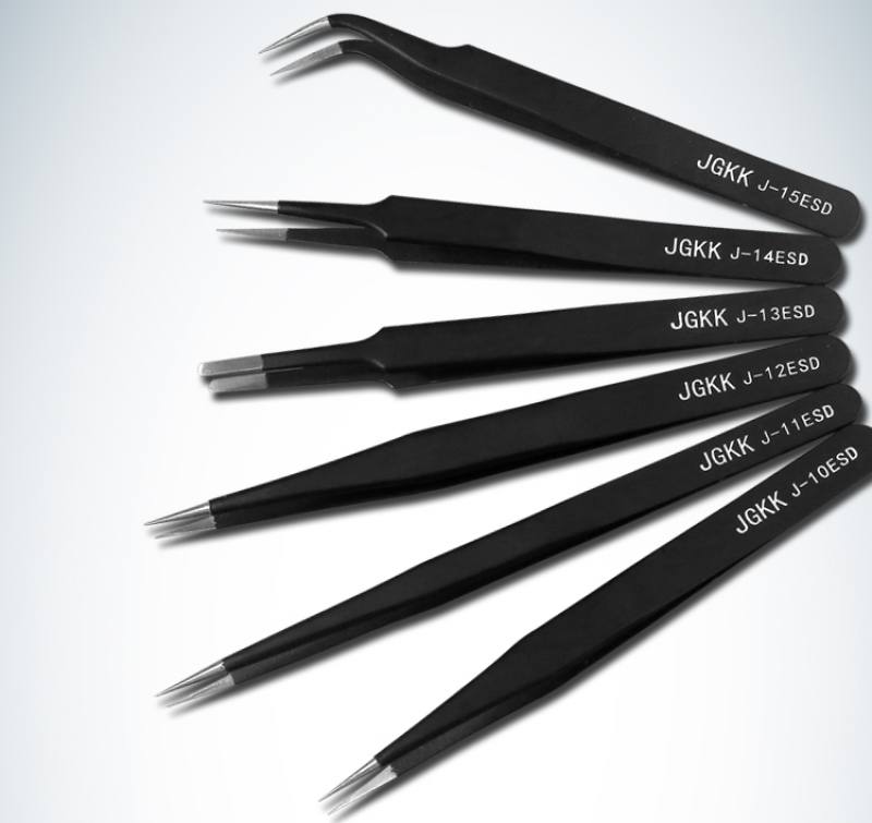 Juego de Pinzas TWEEZERS punta fina de acero inoxidable 6 unidades