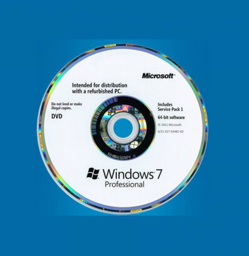 Programa Microsoft Windows 7 Professional de 64 bit OEM - Ingles. solo CD y licencia.