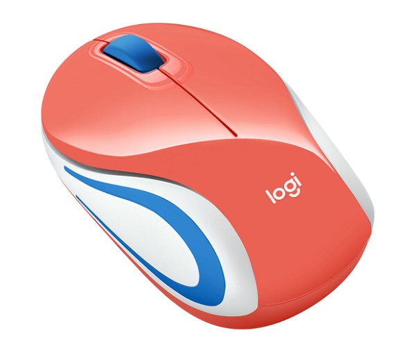 RATON INALAMBRICO LOGITECH M187 MINI USB Coral