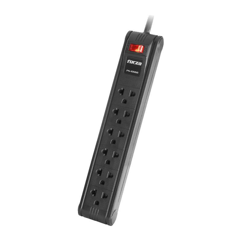 Regleta FORZA 6 salidas, 110V / 220V, 1680W, montable en pared