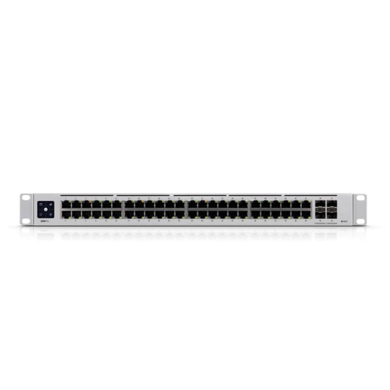 Switch Ubiquiti Unifi 48 Puertos 10/100/1000 RJ45, 4 puertos 10G SFP+, 1 puerto CC USP RPS