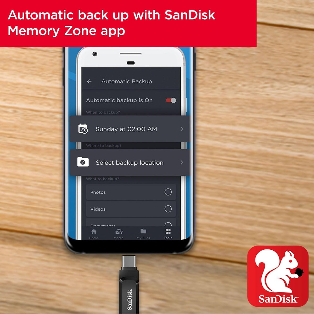 SanDisk - USB flash drive - 128 GB - USB 3.1 / USB-C