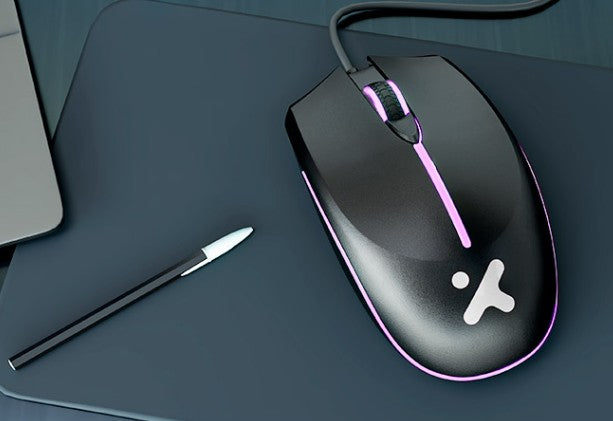 Xtech - XTM-218 - Mouse - USB - Wired - Black - 4 buttons with Light 2400 dpi