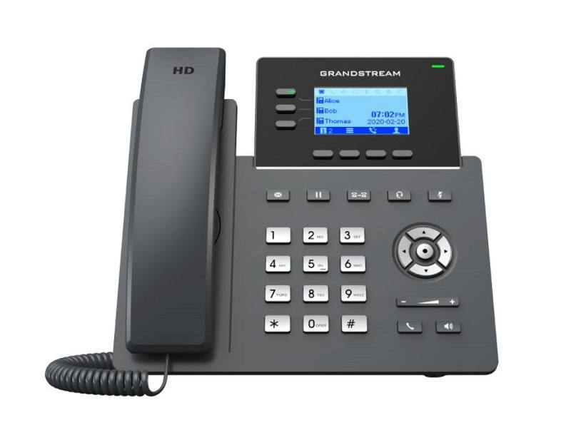 Telefono IP GRANDSTREAM GRP2603P, 3 líneas y 6 cuentas SIP, Ethernet 10/100/1000 Mbps, PoE integrado