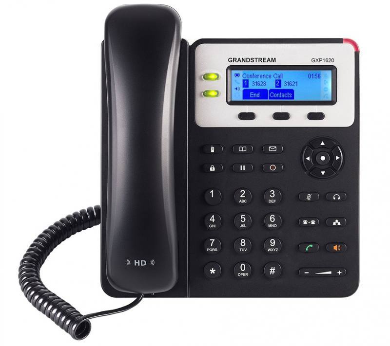 Telefono IP GRANDSTREAM GXP1620, Negro, 2 Linea, 2 cuentas SIP, 3 Vías de conferencia, puertos Dual-switched 10/100 mb