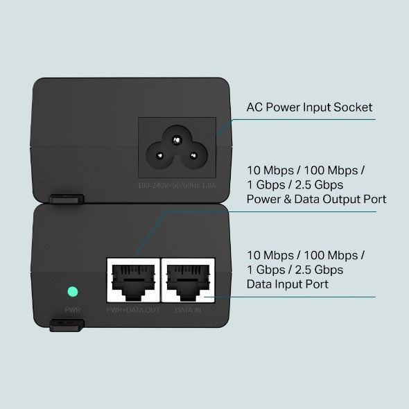 TP-Link - 2.5G PoE+ Injector