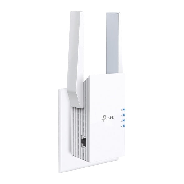 TP-Link RE505X - Extensor de Red Wi-Fi 6 AX1500 - 300 Mbps a 2.4GHz + 867Mbps a 5GHz-2 × antenas externas - 1 × puerto de 10/100 Mbps - enchufado a la pared