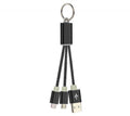 Cable USB trenzado Rock Nylon 2 en 1, con salidas para iPhone/Type C y USB 3.0