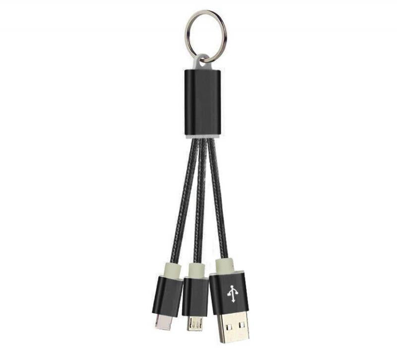 Cable USB trenzado Rock Nylon 2 en 1, con salidas para iPhone/Type C y USB 3.0