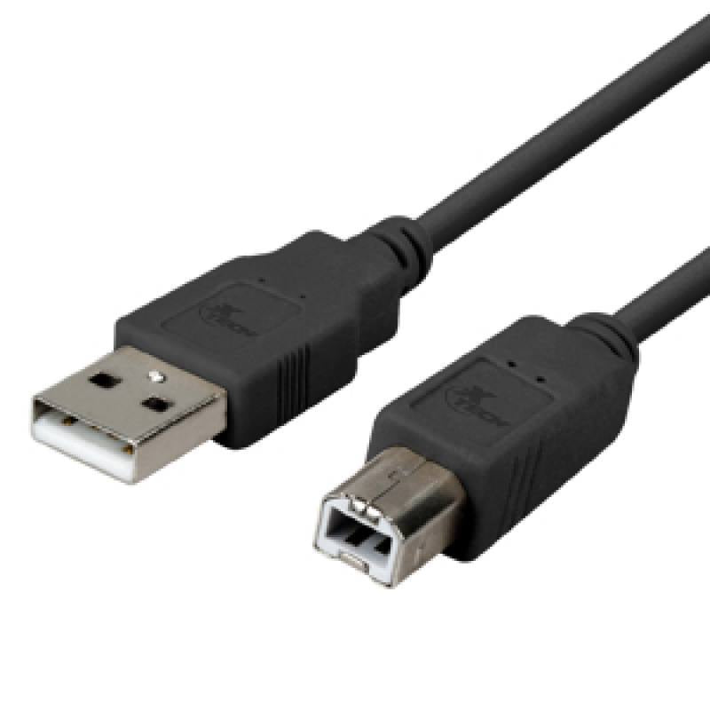 Cable USB 2.0 A+B para impresora de 1.8 metros, 480MBPS , 30AWG, Negro