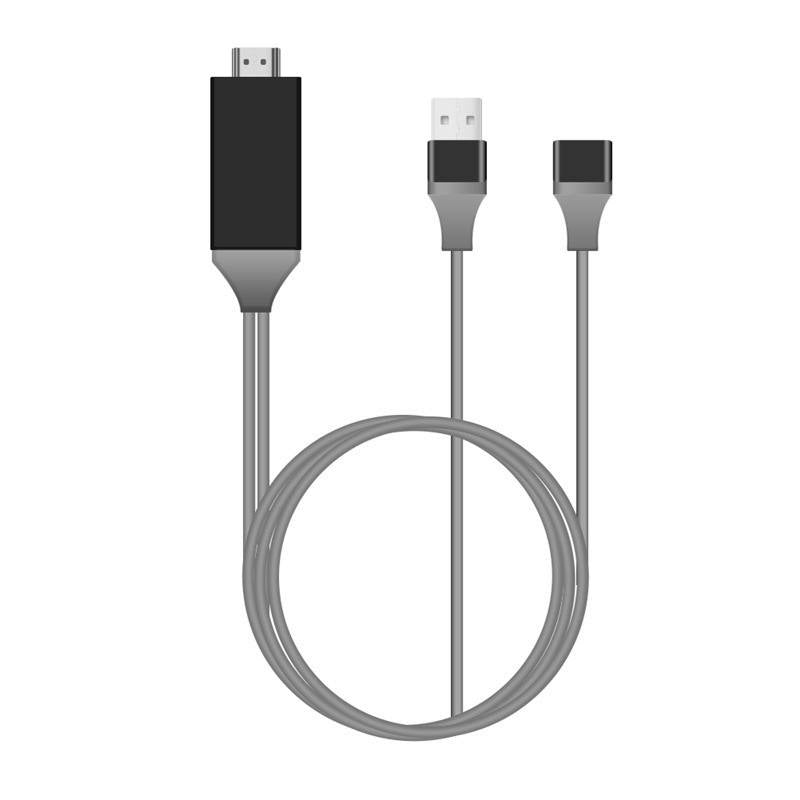 Cable USB 2.0 a HDMI, 1080P  HDTV 1M, Negro.