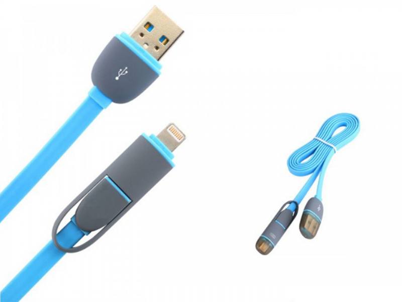 Cables USB 2 EN 1 MICRO USB Y IPHONE 5/5S/6/6S