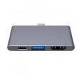 Adaptador Multiple USB 3.1 tipo C (macho) a USB3.0, HDMI, USB TIPO C (hembra), soportado en Windows & MacOS High Sierra