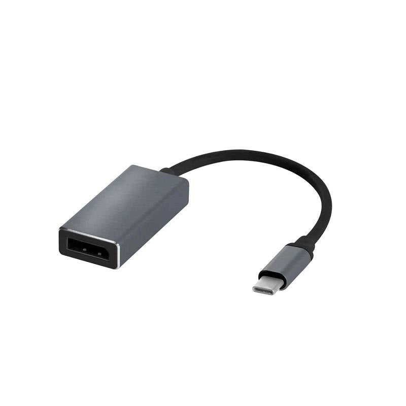Adaptador USB Tipo C macho a DisplayPort hembra, color negro