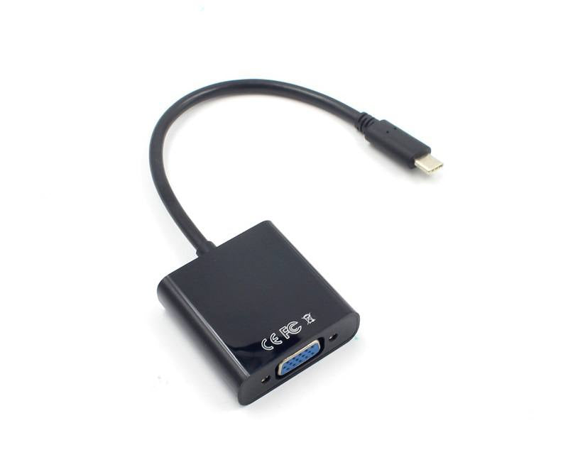 Adaptador USB tipo C (macho) a VGA,  soportado sólo en Windows