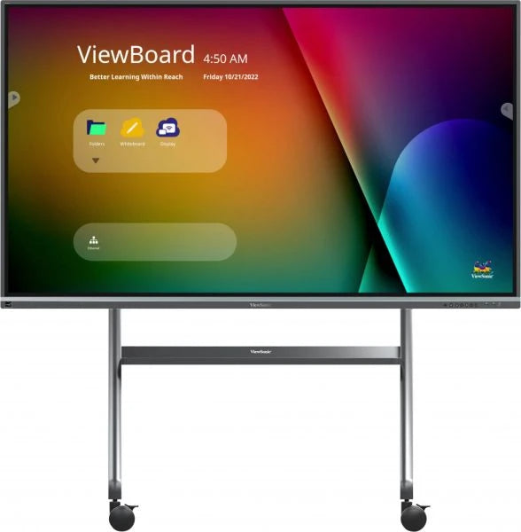 ViewSonic VB-STND-009 - Carrito - para pantalla LCD/panel plano interactivo - carro delgado - ruedas de acero, poliuretano (PU) - tamaño de pantalla: 65"-105" - interfaz de montaje: hasta 1000 x 600 mm