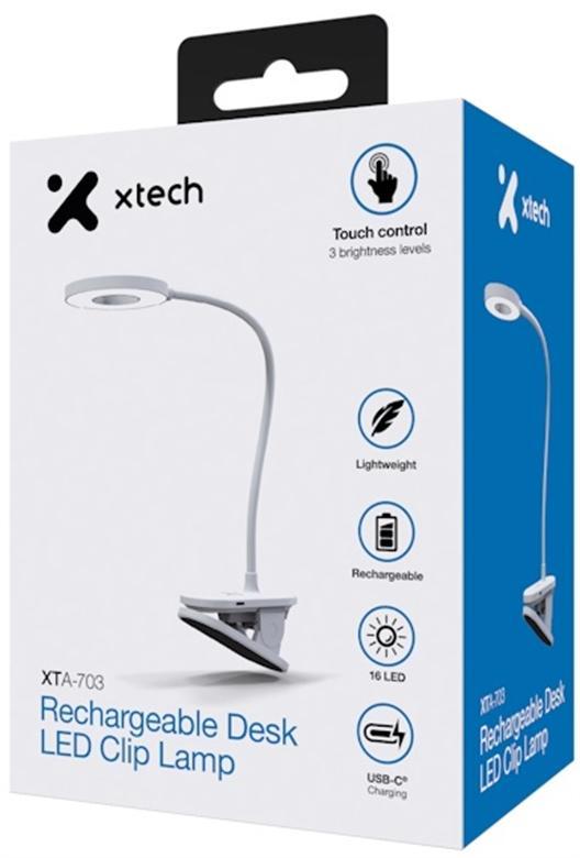 Xtech - Rechargeable Desk LED Clip Lamp - XTA-703
