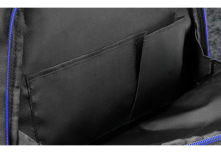 Xtech XTB-211 Mochila para laptop- 15.6" - Poliéster - Color Negro con detalles en azul - Bolsillo frontal para accesorios con organizador interior - Bolsillo de malla laterales