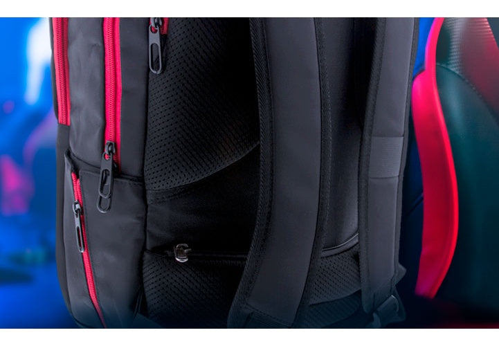 Xtech Insurgent XTB-507 Mochila para laptop 16.5" y accesorios de videojuegos - Nylon durable - Gaming - Color Negro y Rojo - Bolsillo Antirrobo - Panel posterior acolchado con tecnología de ventilación Airflow