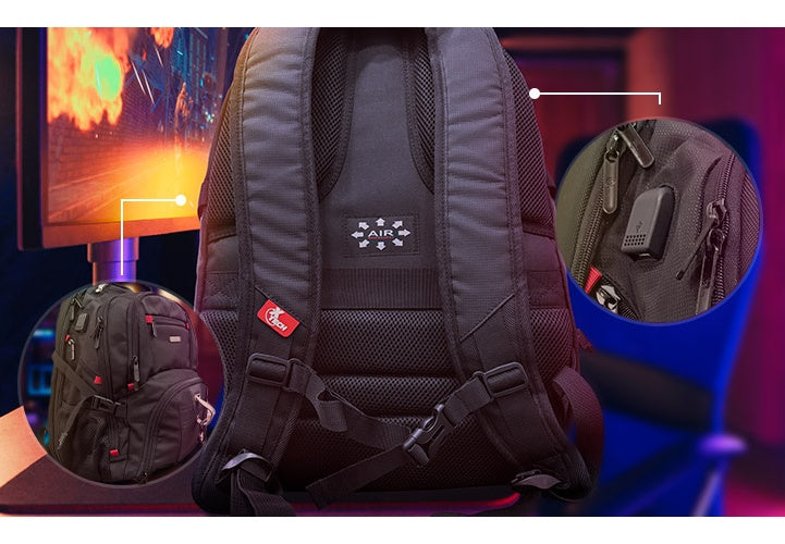 Xtech - Notebook carrying backpack - 17" - Black - Gaming Battlestash XTB-508