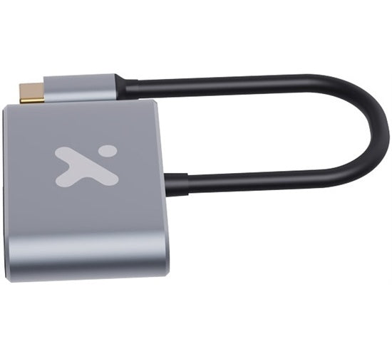 Xtech - Video adapter - USB Type C - HDMI (f) Type C(f) USB 3.0(f) - Aluminum - 3 in one XTC-566