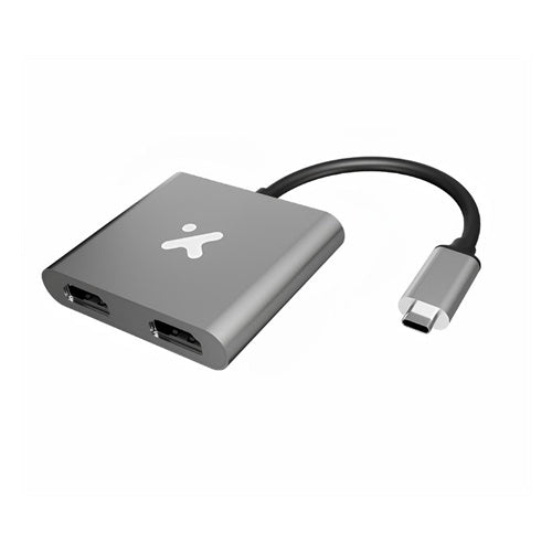 Xtech - Video adapter - USB Type C - Dual HDMI - Metal silver - 4K XTC-548