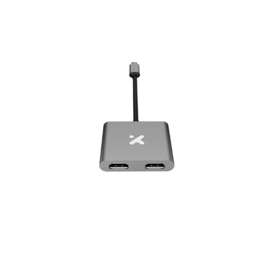 Xtech - Video adapter - USB Type C - Dual HDMI - Metal silver - 4K XTC-548