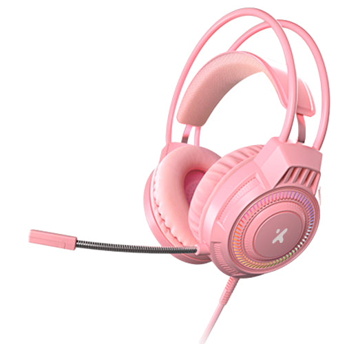 Xtech - XTH-564 - Headset - Para Computer / Para Game console - Wired - 3.5mm+USB Pink