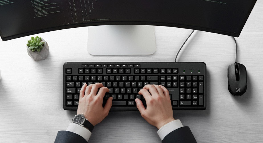 Xtech - Keyboard and mouse set - Wired - Spanish - USB - Black - Multimedia XTK-302S