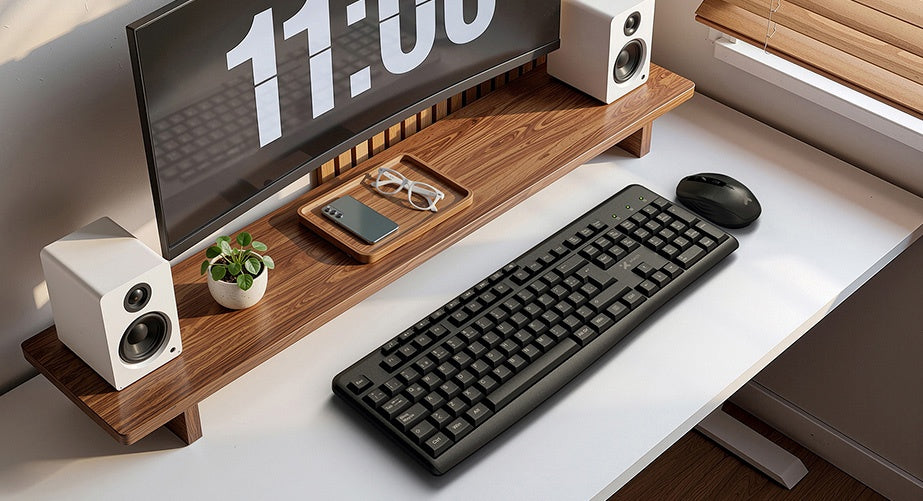 Xtech - Keyboard and mouse set - Wireless - Spanish - USB - Black - 2.4 GHz - Black XTK-311S