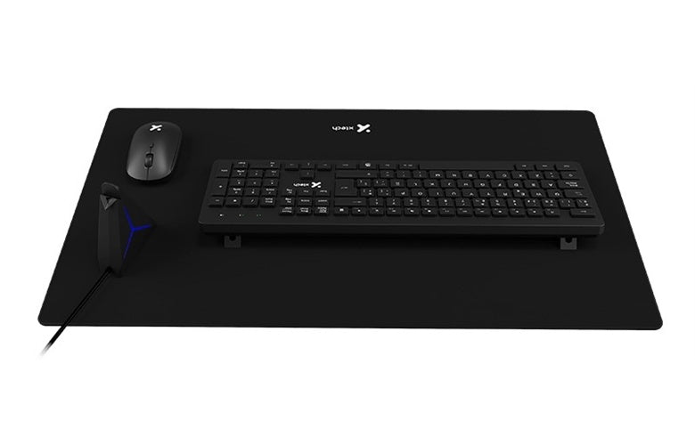 Xtech - MM Keyboard wls, mouse wls, mouse pad XL and USB 3.0 Hub Kit - Spanish - Wireless / Wired - 2.4 GHz / USB - Black - XTK-320S