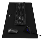 Xtech - MM Keyboard wls, mouse wls, mouse pad XL and USB 3.0 Hub Kit - Spanish - Wireless / Wired - 2.4 GHz / USB - Black - XTK-320S