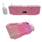 Xtech - Keyboard and mouse set - Wired - Spanish - USB - Pink - Gaming-XTK-540S
