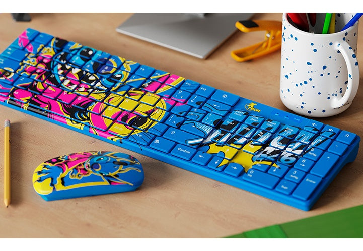 Xtech - Keyboard and mouse set - Spanish - Wireless - 2.4 GHz - Stitch Design - Disney XTK-D312ST